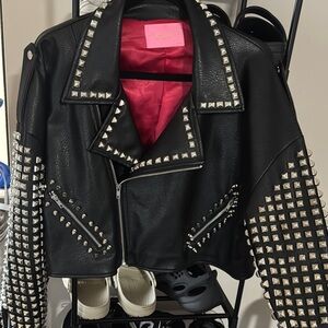 Studded Black Leather Jacket